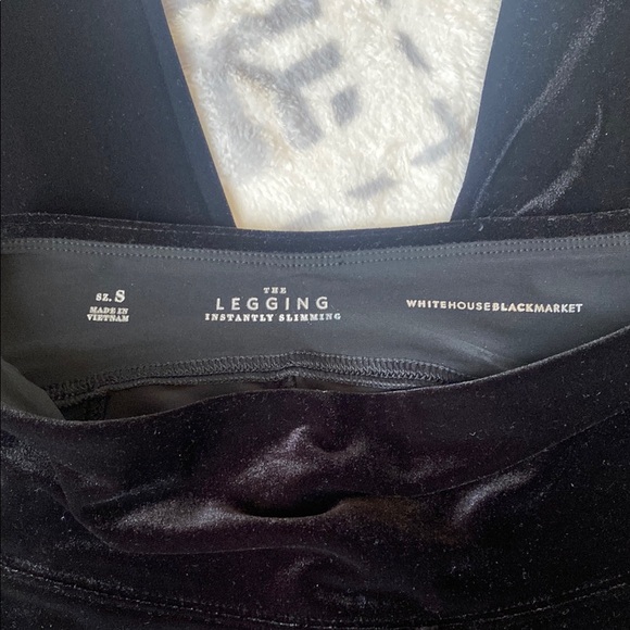 WHBM Black Velvet Leggings - Picture 2 of 4